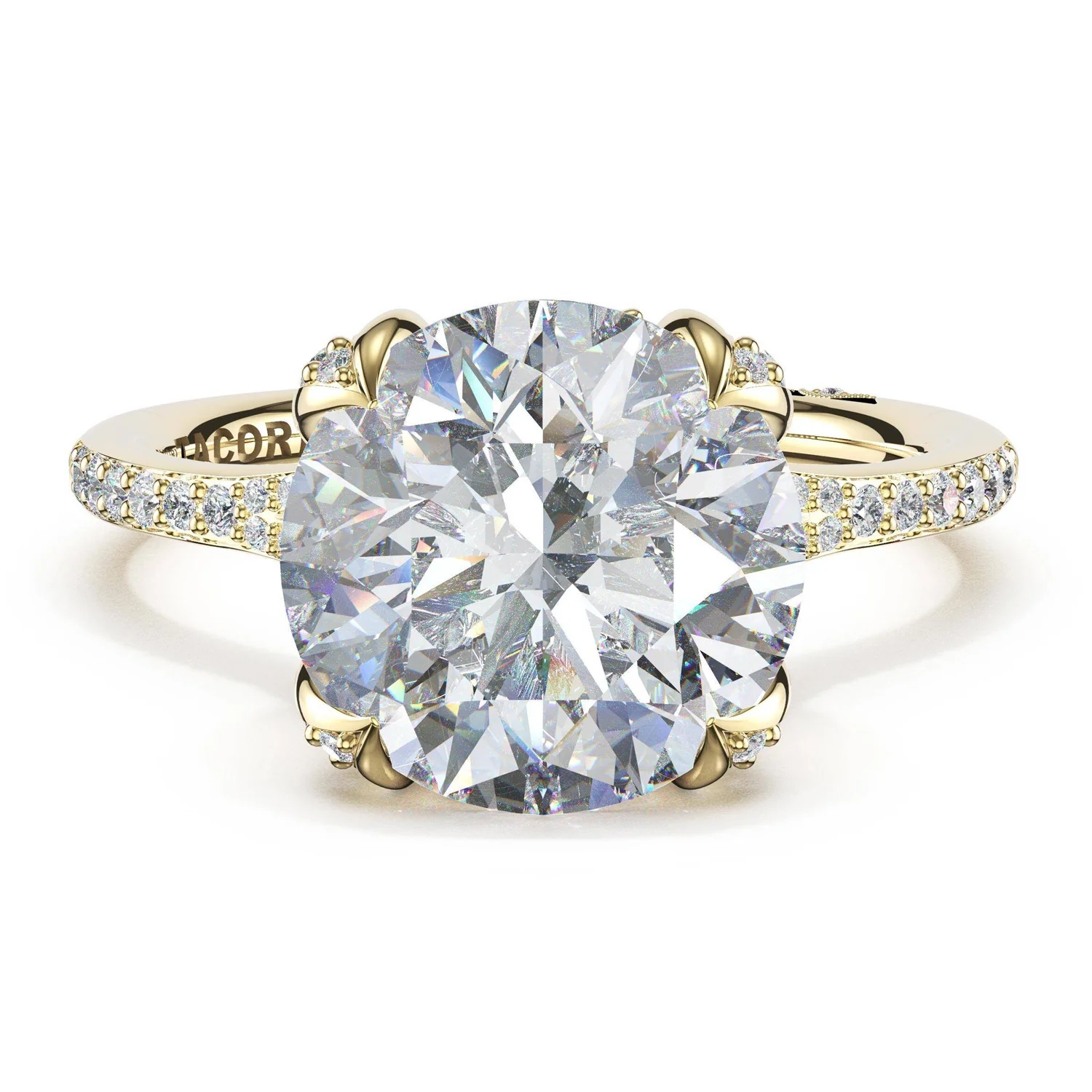 TACORI Dahlia 18K Round Petal-Crown Diamond Engagement Ring