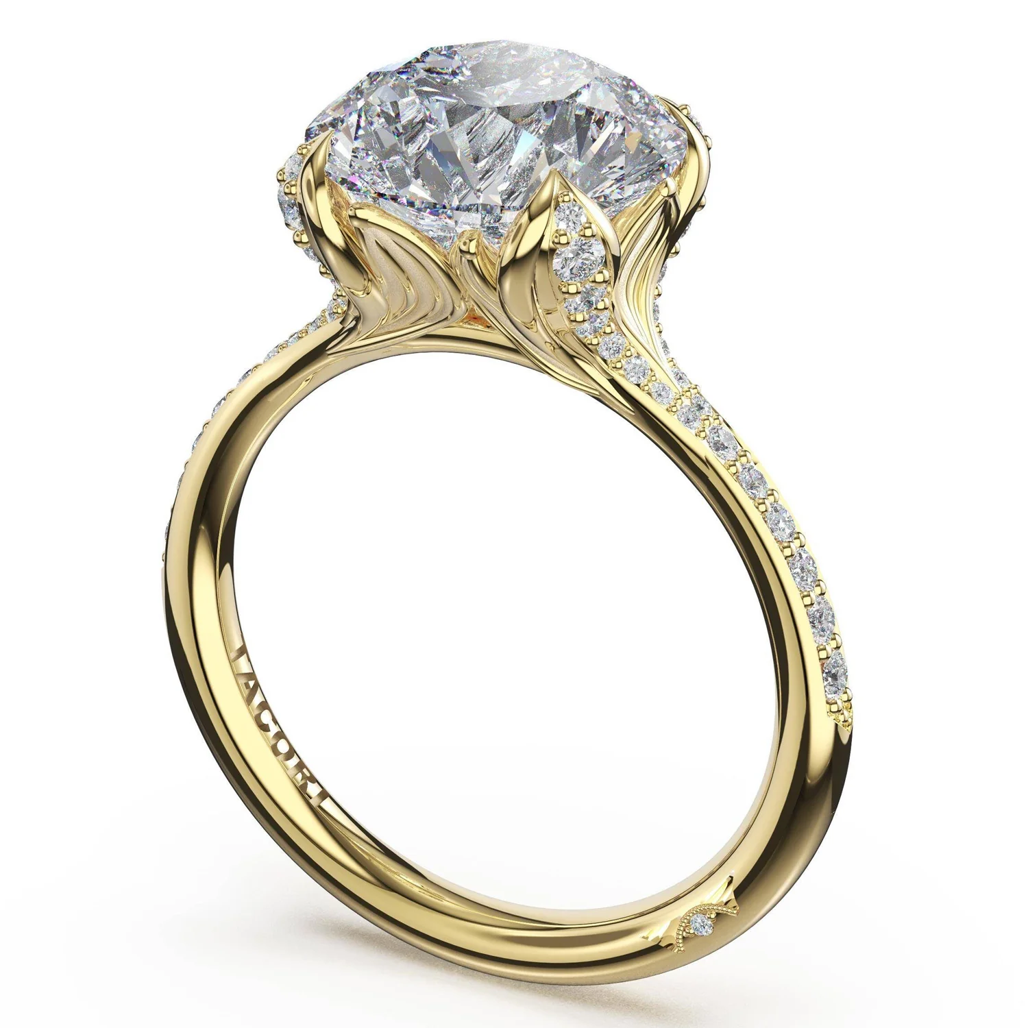 TACORI Dahlia 18K Round Petal-Crown Diamond Engagement Ring - Image 2