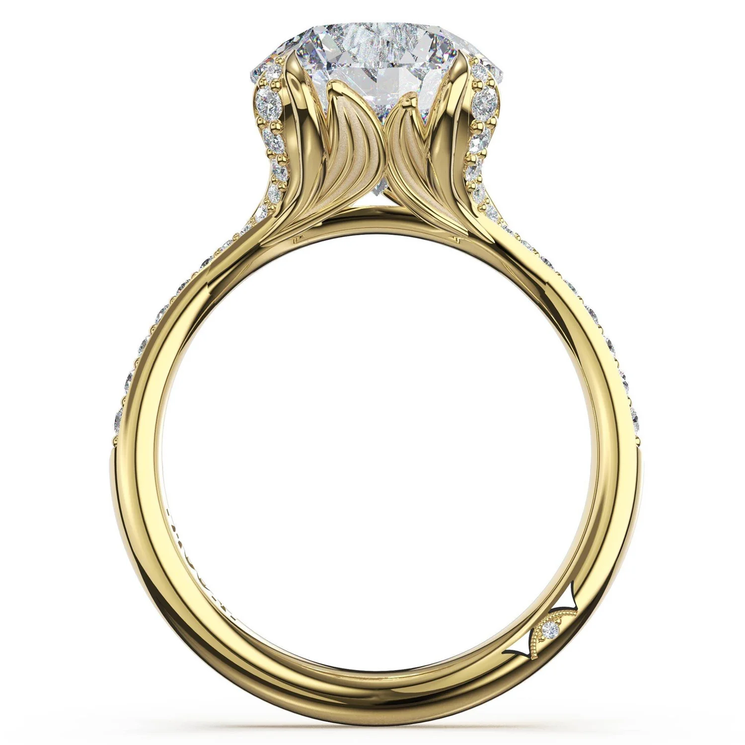 TACORI Dahlia 18K Round Petal-Crown Diamond Engagement Ring - Image 3