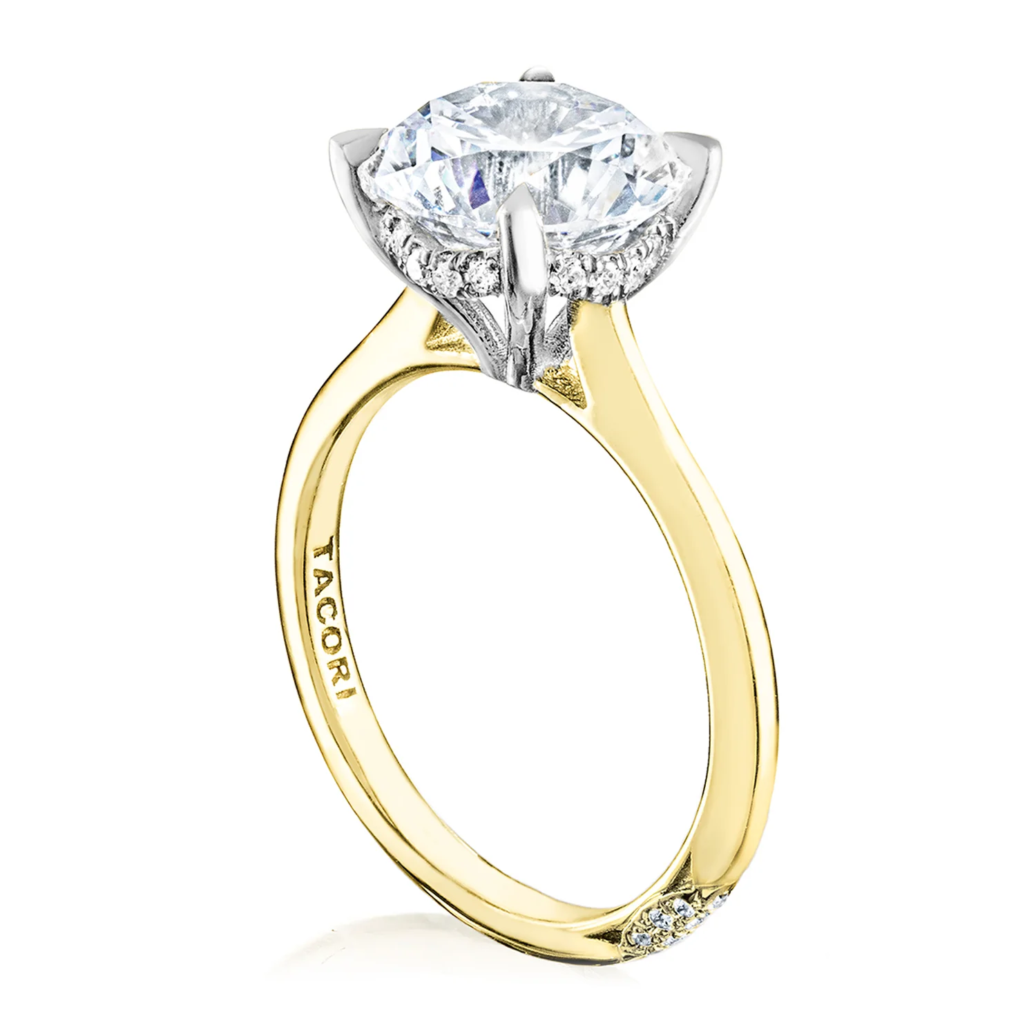 TACORI Two-Tone Lunetta Crescent Round Diamond Solitaire Engagement Ring - Image 2