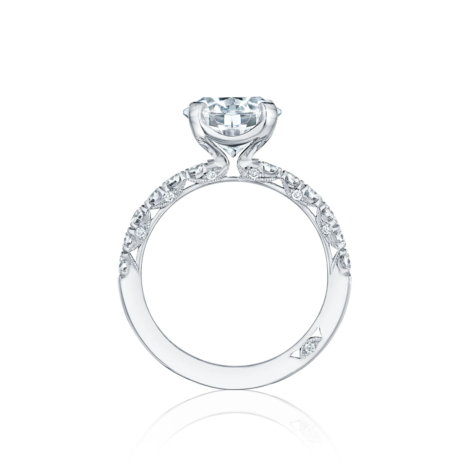 TACORI 18K Petite Crescent Round Diamond Solitaire Engagement Ring - Image 2