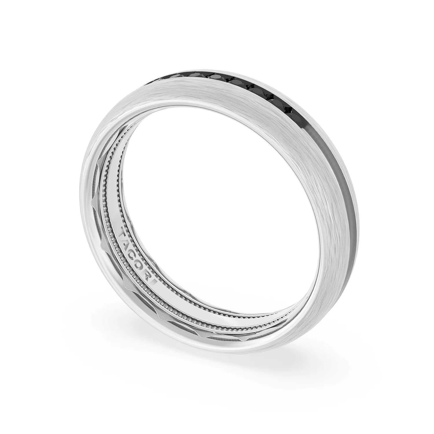 TACORI Platinum Black Diamond Wedding Band - Image 2