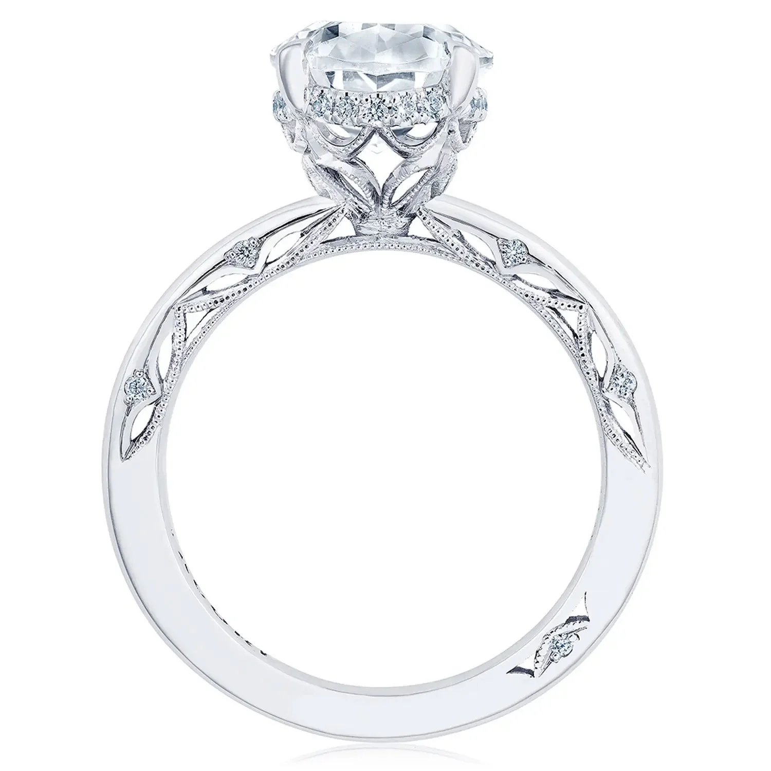 TACORI Platinum Dantela Oval Diamond Solitaire Engagement Ring - Image 3
