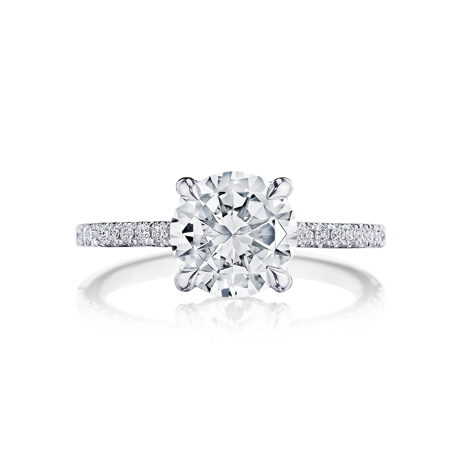 TACORI Platinum Round Diamond Pavé Engagement Ring