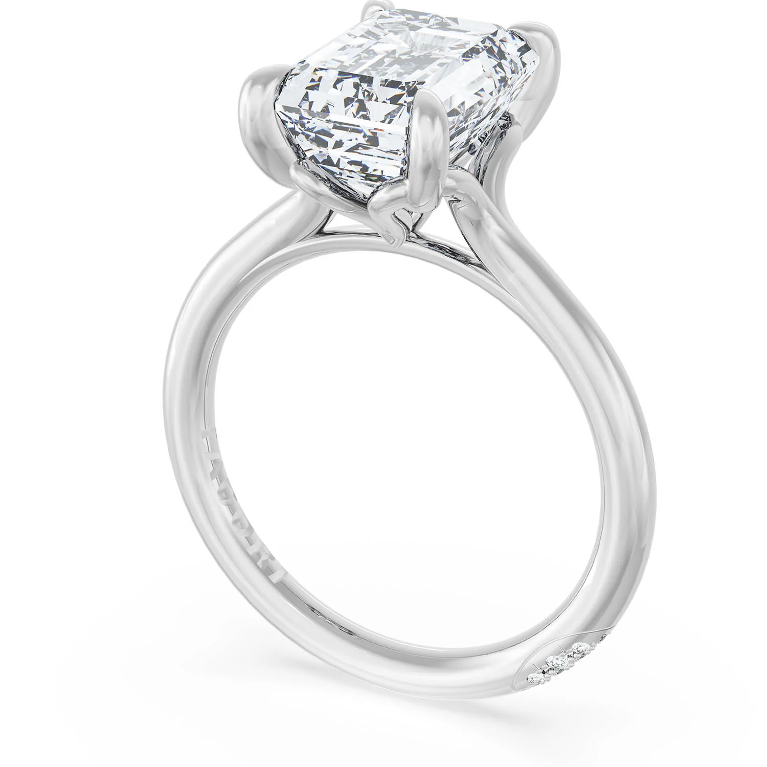 TACORI Platinum Founder's Collection Emerald Diamond Engagement Ring - Image 2