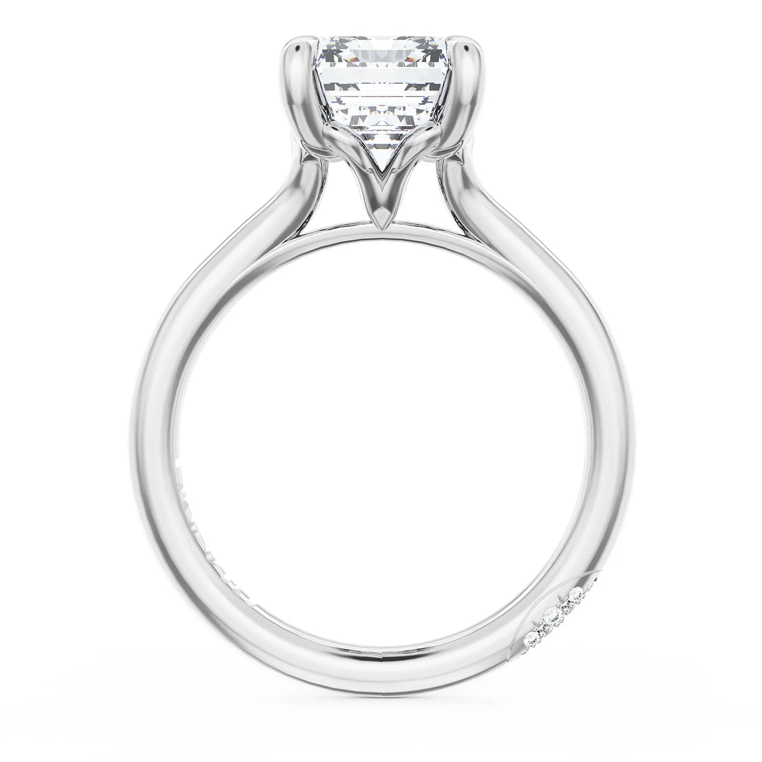 TACORI Platinum Founder's Collection Emerald Diamond Engagement Ring - Image 3