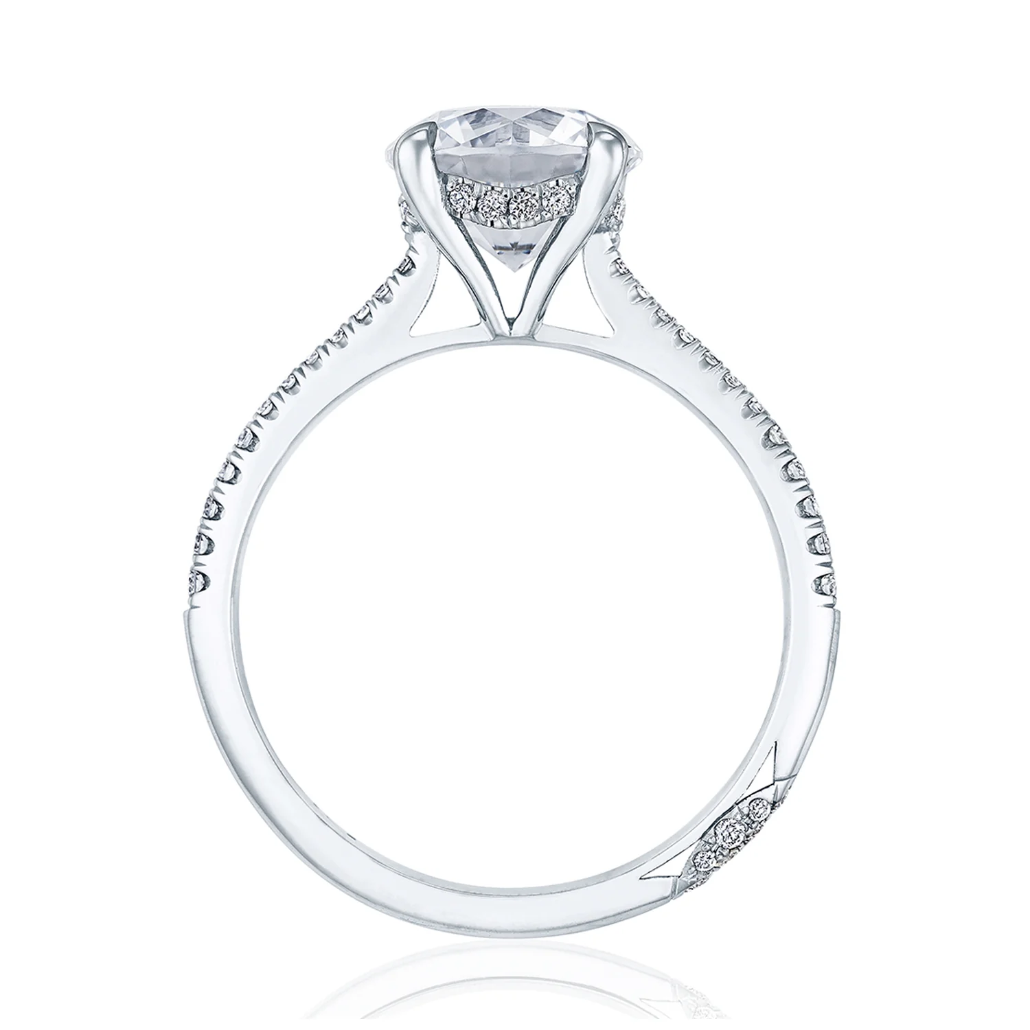 TACORI Platinum Founder's Collection Round Diamond Pavé Engagement Ring - Image 3