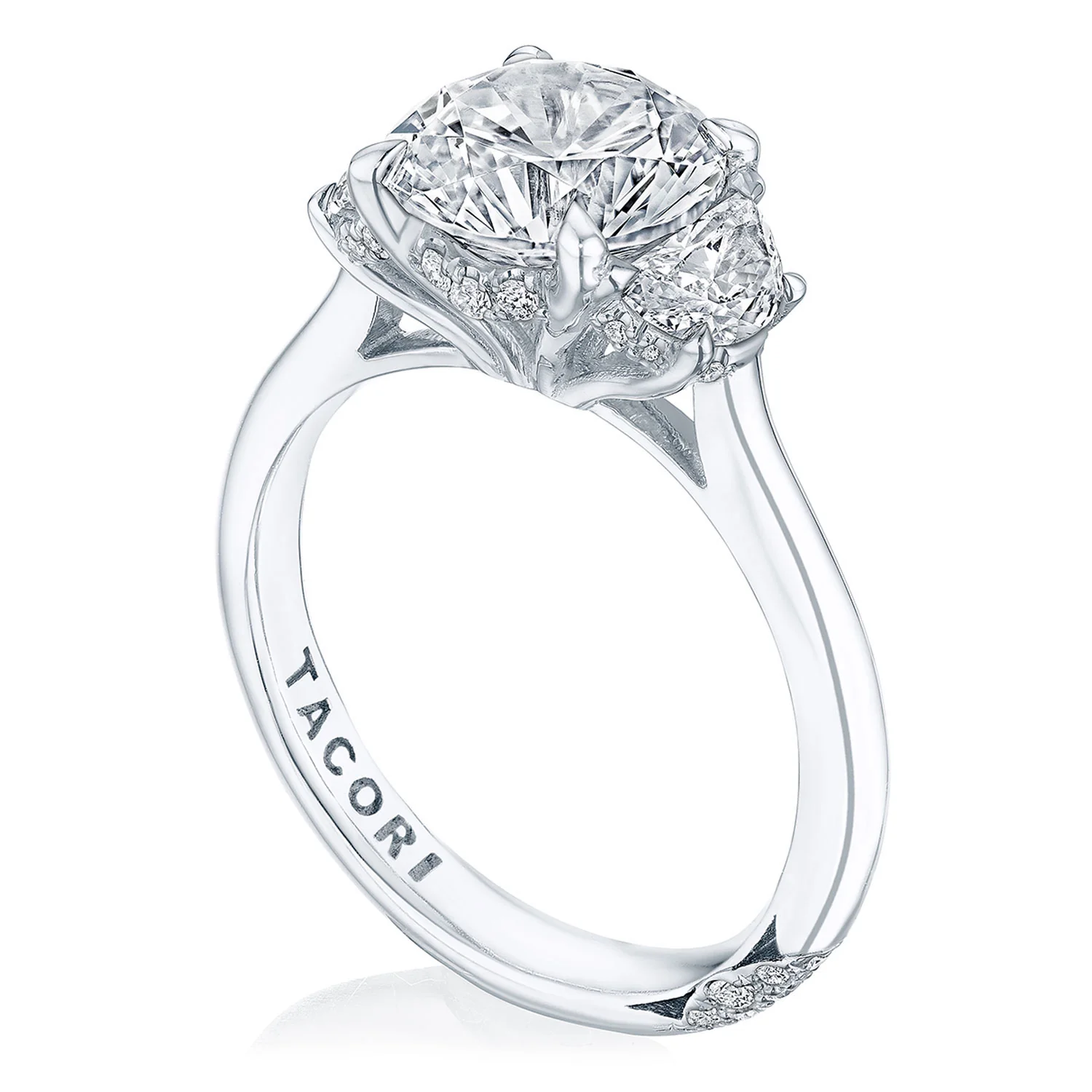 TACORI Platinum RoyalT Three Stone Engagement Ring - Image 2