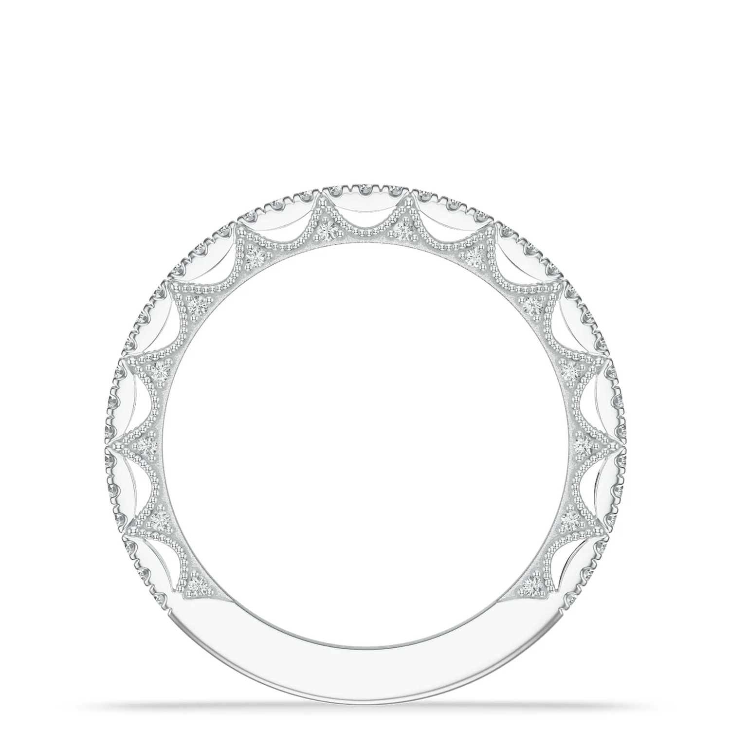 TACORI Platinum Lunetta Crescent Diamond 3/4 Eternity Band - Image 2