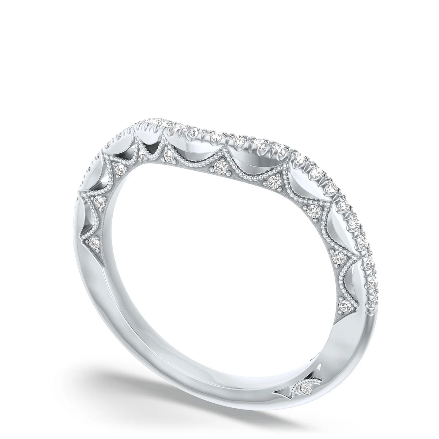 TACORI Platinum Lunetta Crescent Diamond Contour Band - Image 2