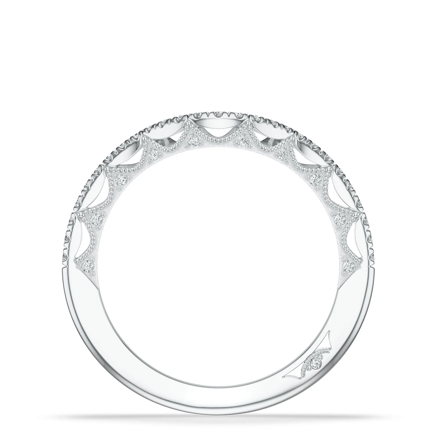 TACORI Platinum Lunetta Crescent Diamond Pavé Contour Band - Image 3