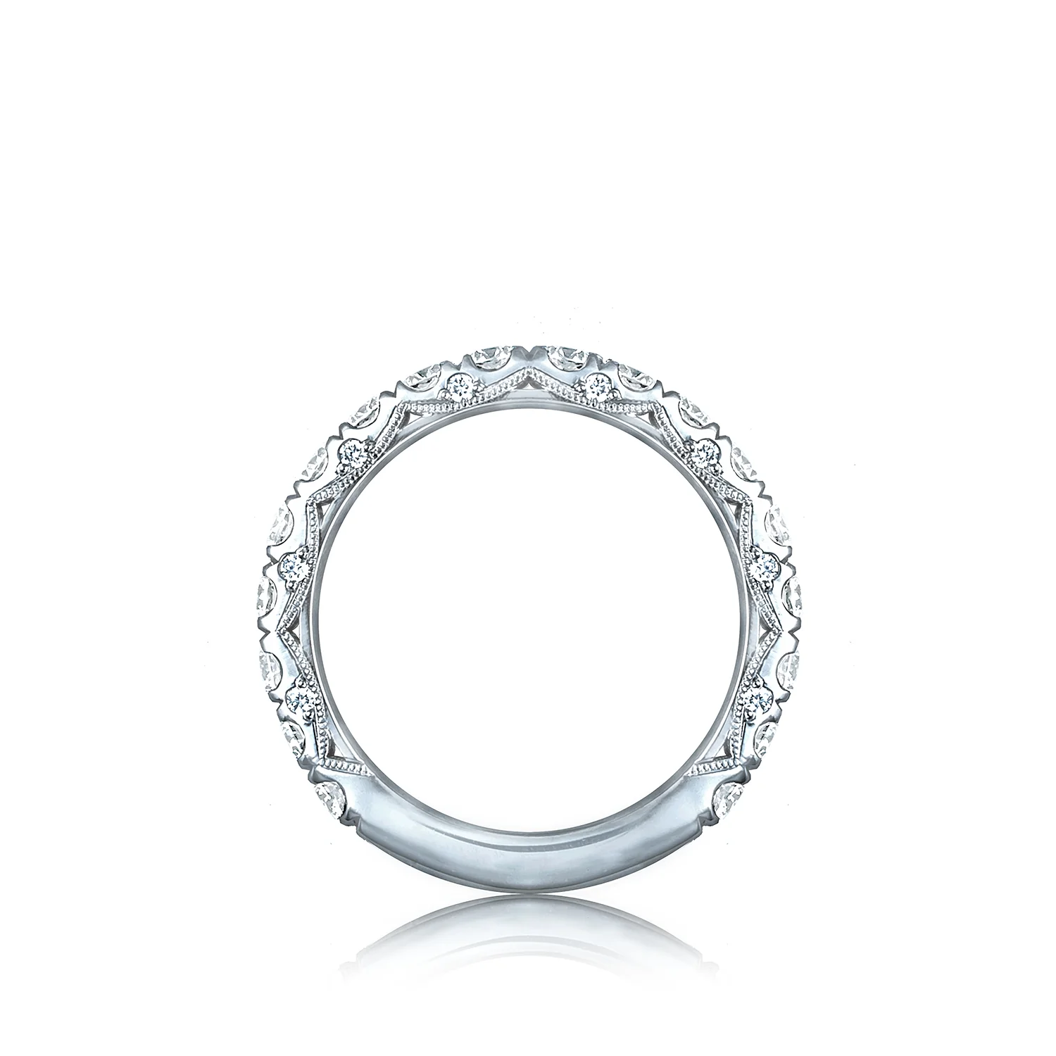 TACORI Platinum RoyalT French Diamond Pavé 3/4 Eternity Band - Image 2