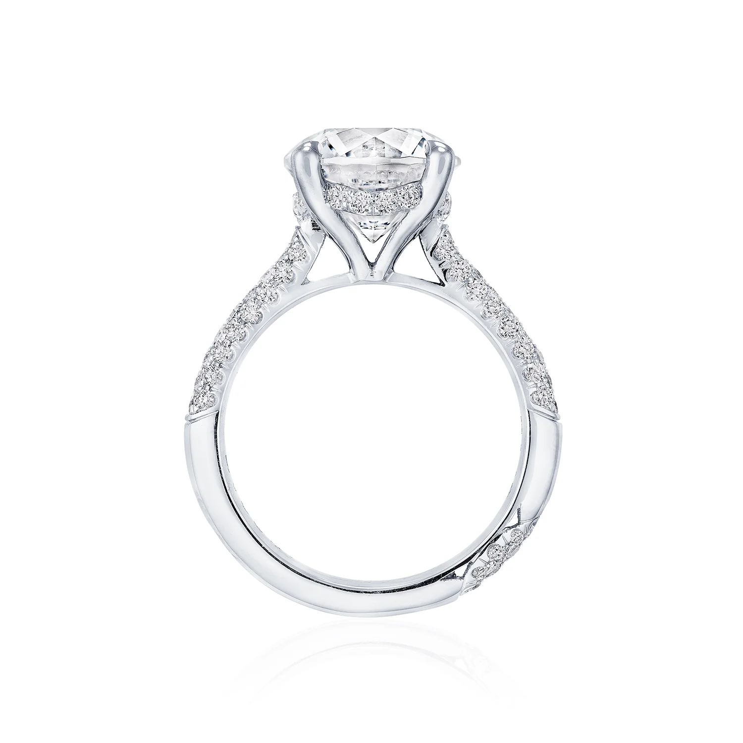 TACORI Platinum RoyalT Round Diamond Pavé Engagement Ring - Image 3