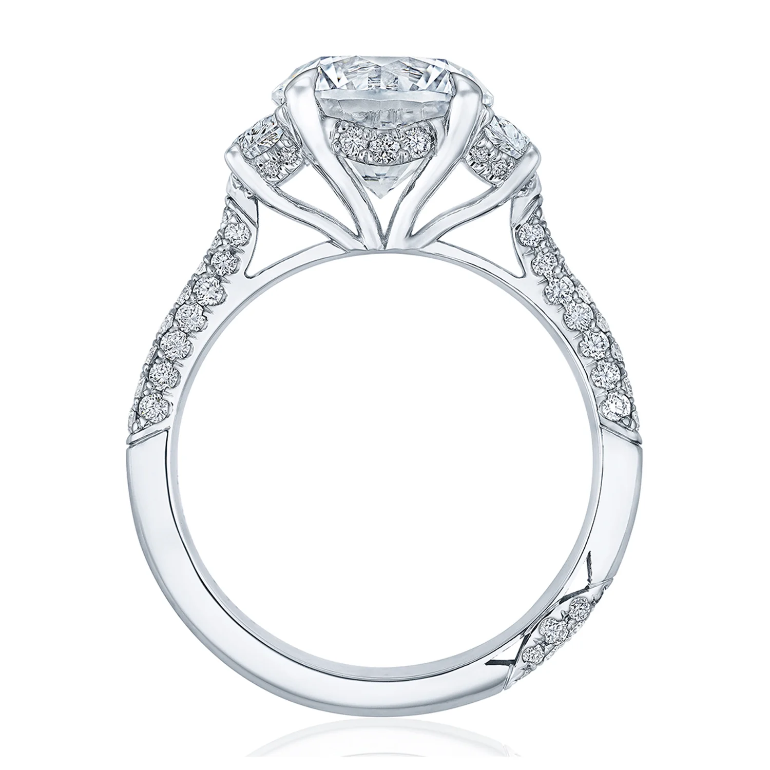 TACORI Platinum RoyalT Round Diamond Three Stone Engagement Ring - Image 3