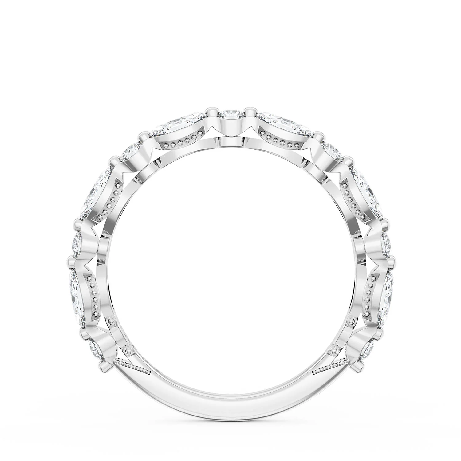 TACORI Platinum Sculpted Crescent Diamond Wedding Band - Image 3