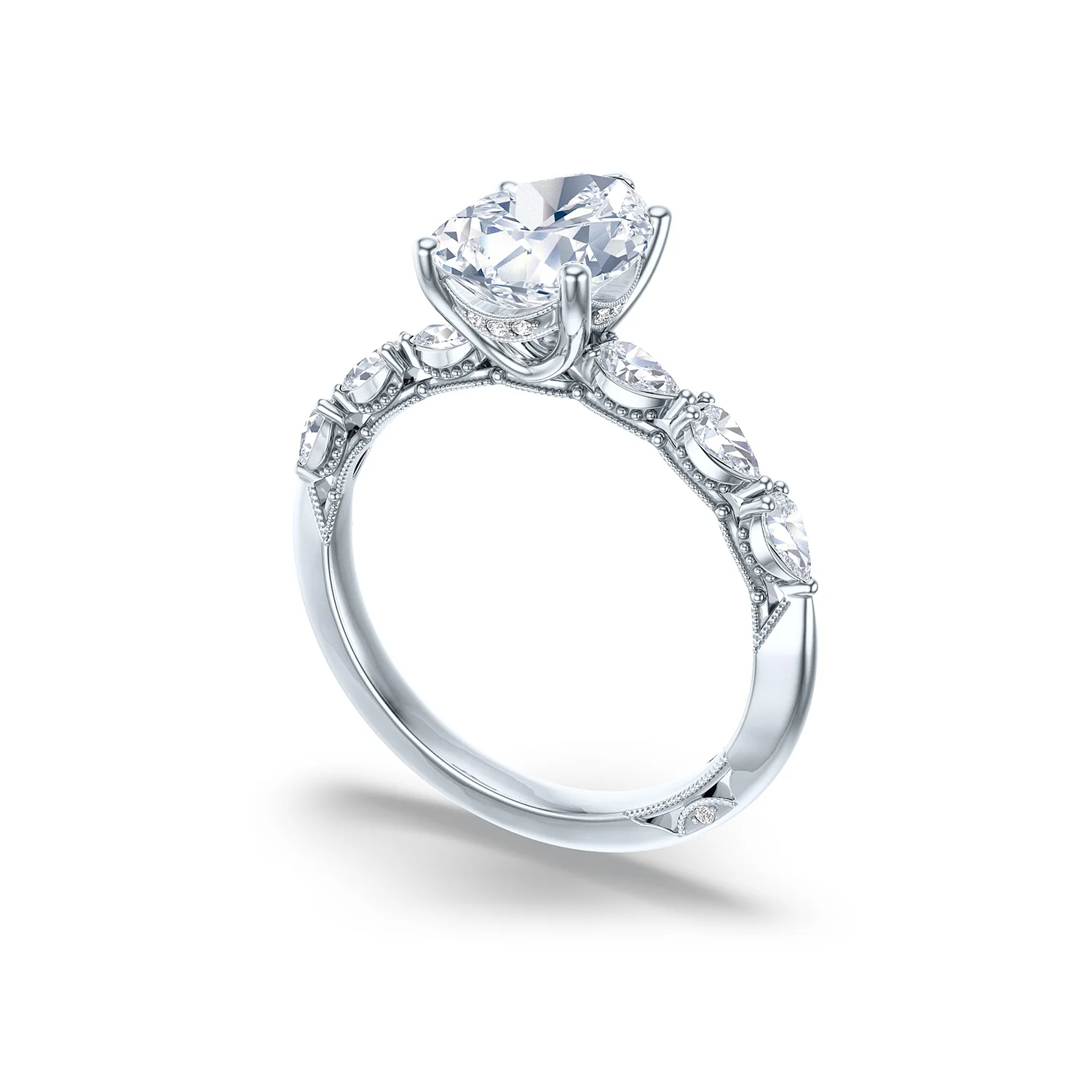 TACORI Sculpted Crescent Platinum Diamond Engagement Ring - Image 2