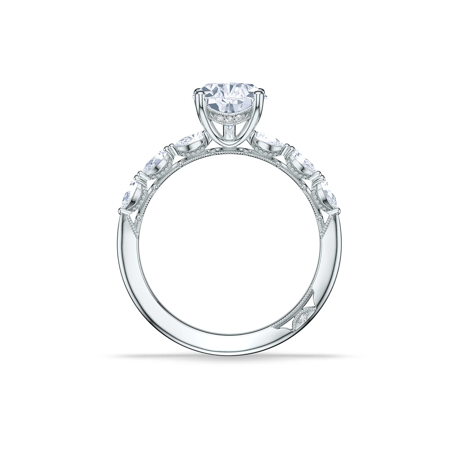 TACORI Sculpted Crescent Platinum Diamond Engagement Ring - Image 3