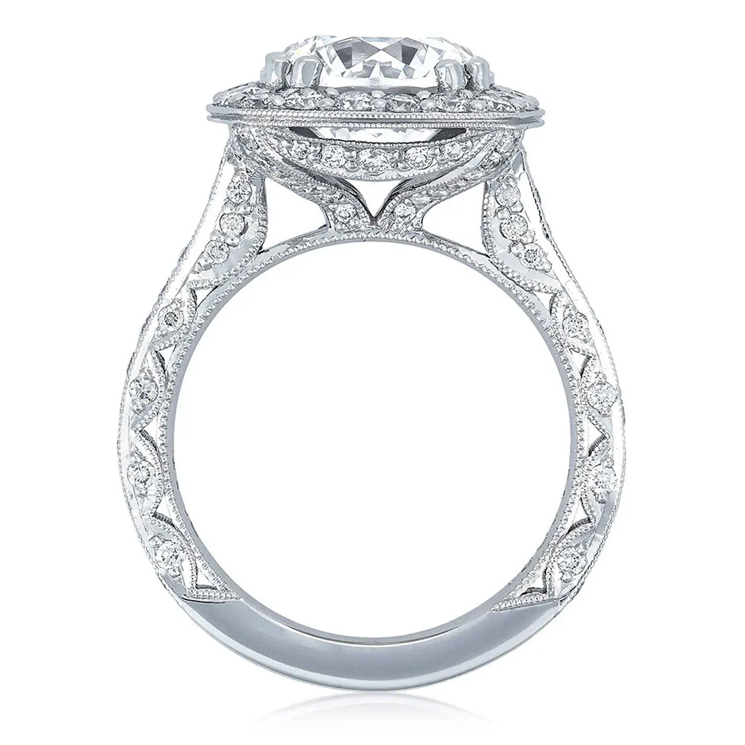 TACORI Platinum RoyalT Diamond Cushion Bloom Engagement Ring - Image 3