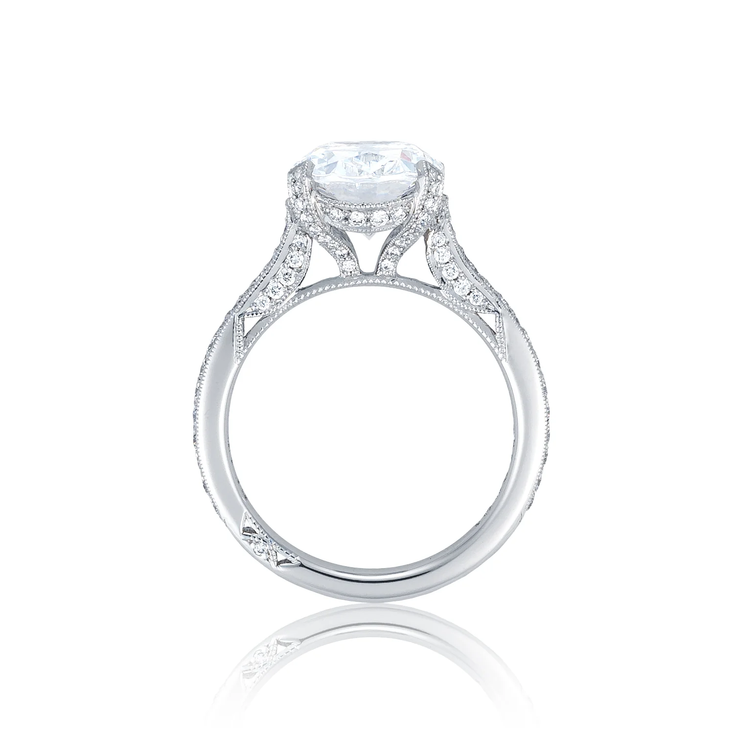 TACORI Platinum RoyalT Oval Diamond Pavé Engagement Ring - Image 3