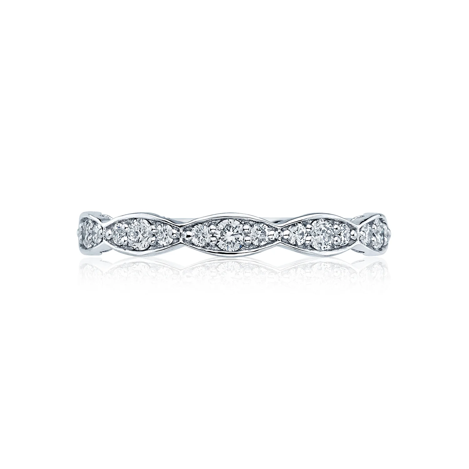 TACORI Sculpted Crescent 18K Marquise Design Wedding Band