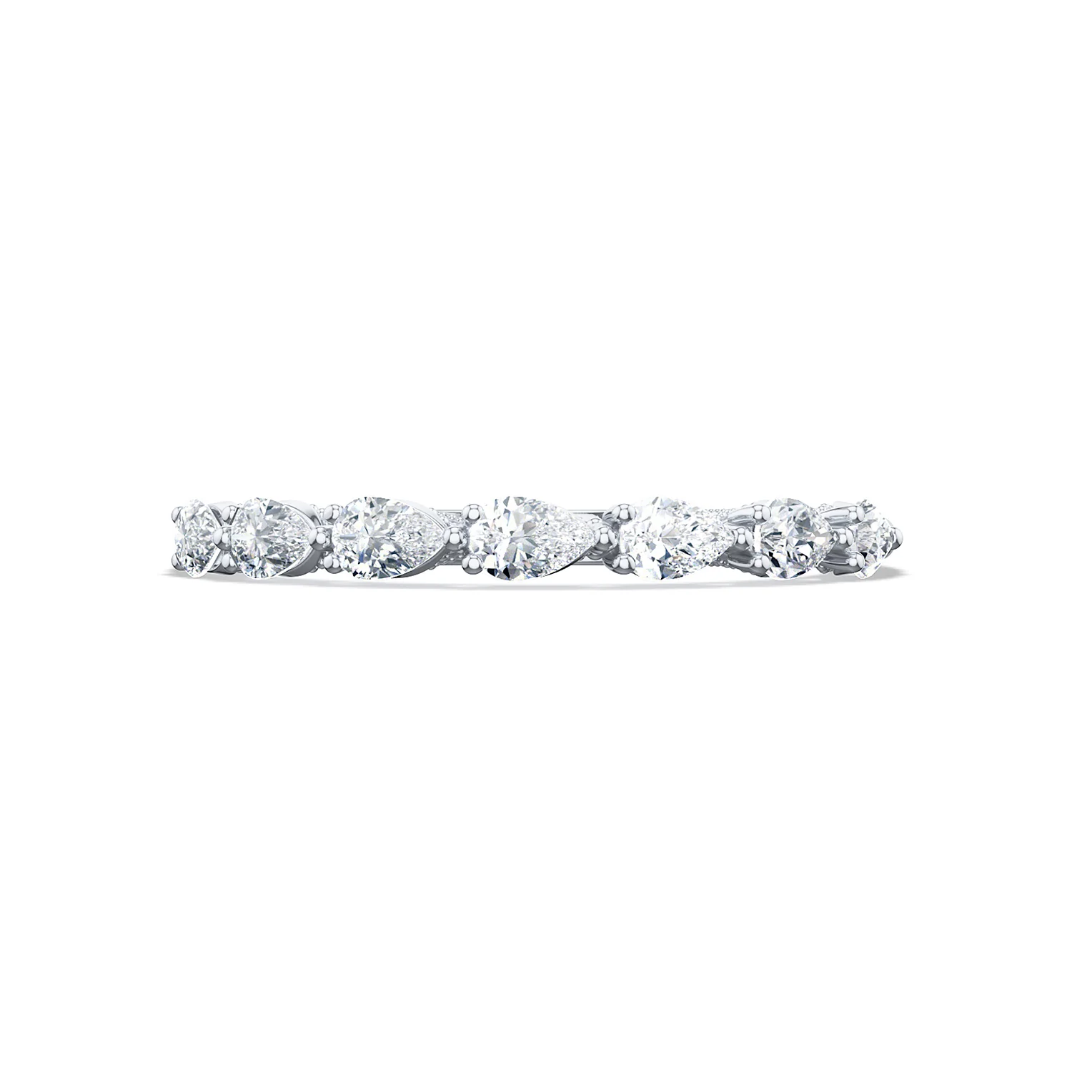 TACORI Platinum Sculpted Crescent Pear Diamond Wedding Band