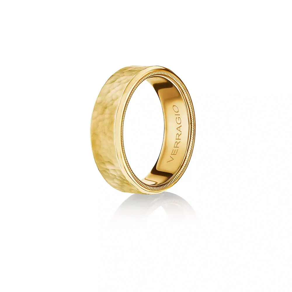 Verragio 14K Hammered Finish Wedding Band - 7mm - Image 2