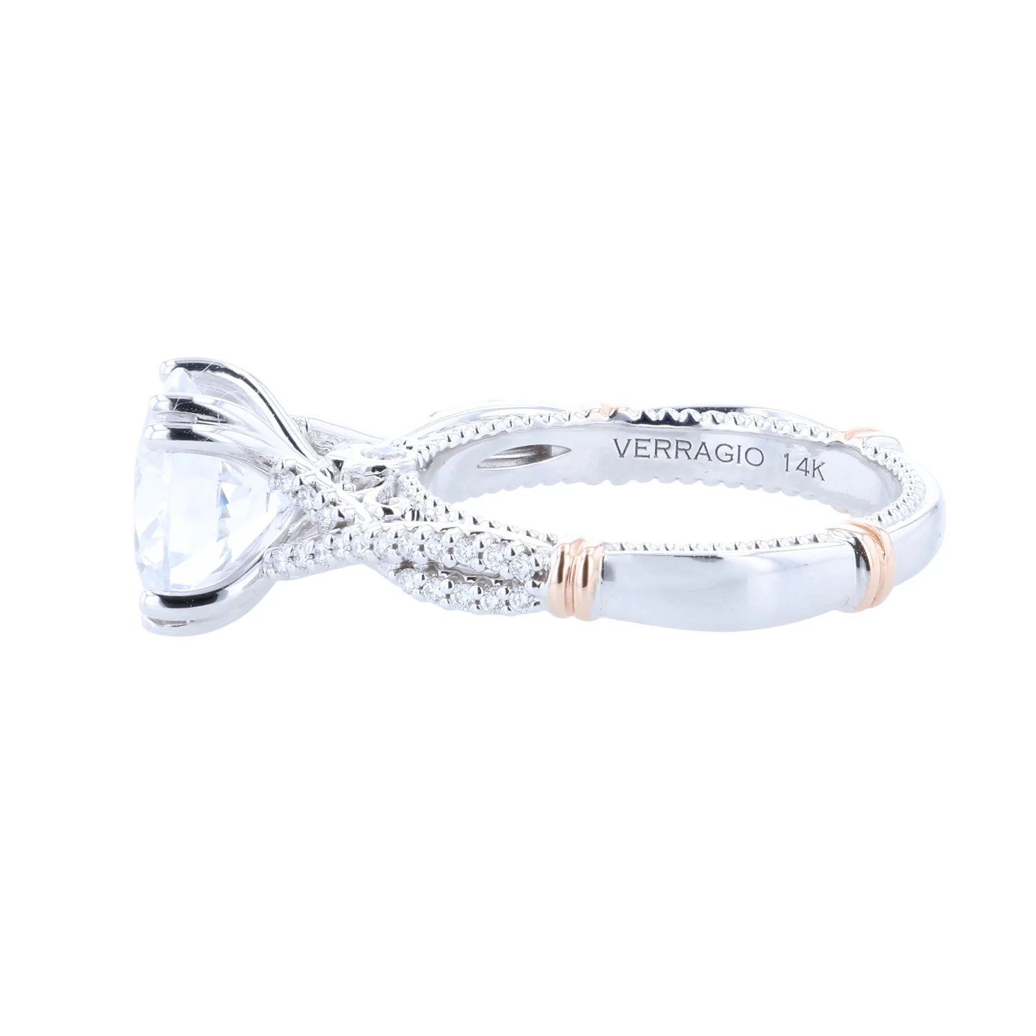 Verragio 14K Two-Tone 9MM Diamond Twist Engagement Ring - Image 2