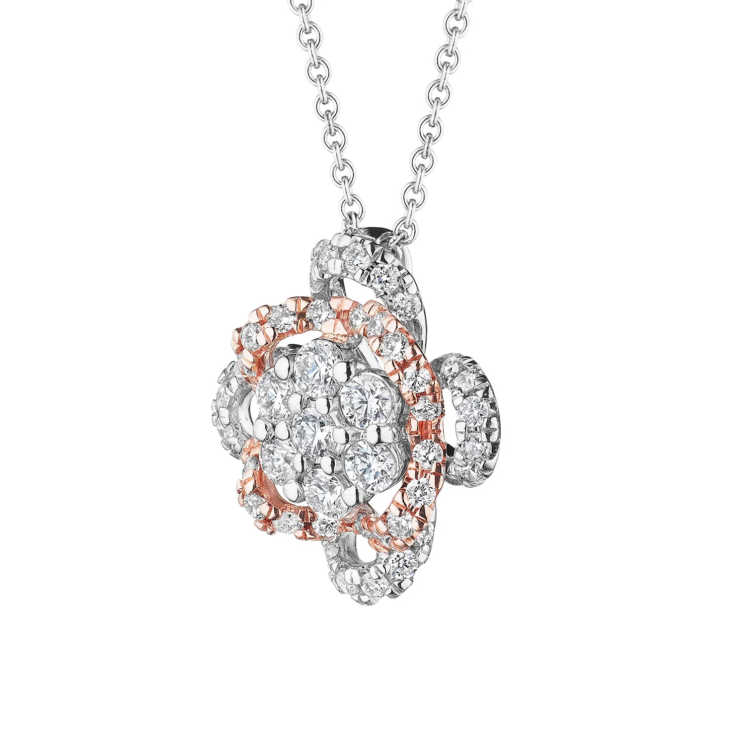 Verragio 18K Floret Diamond Cluster Pendant - Image 2