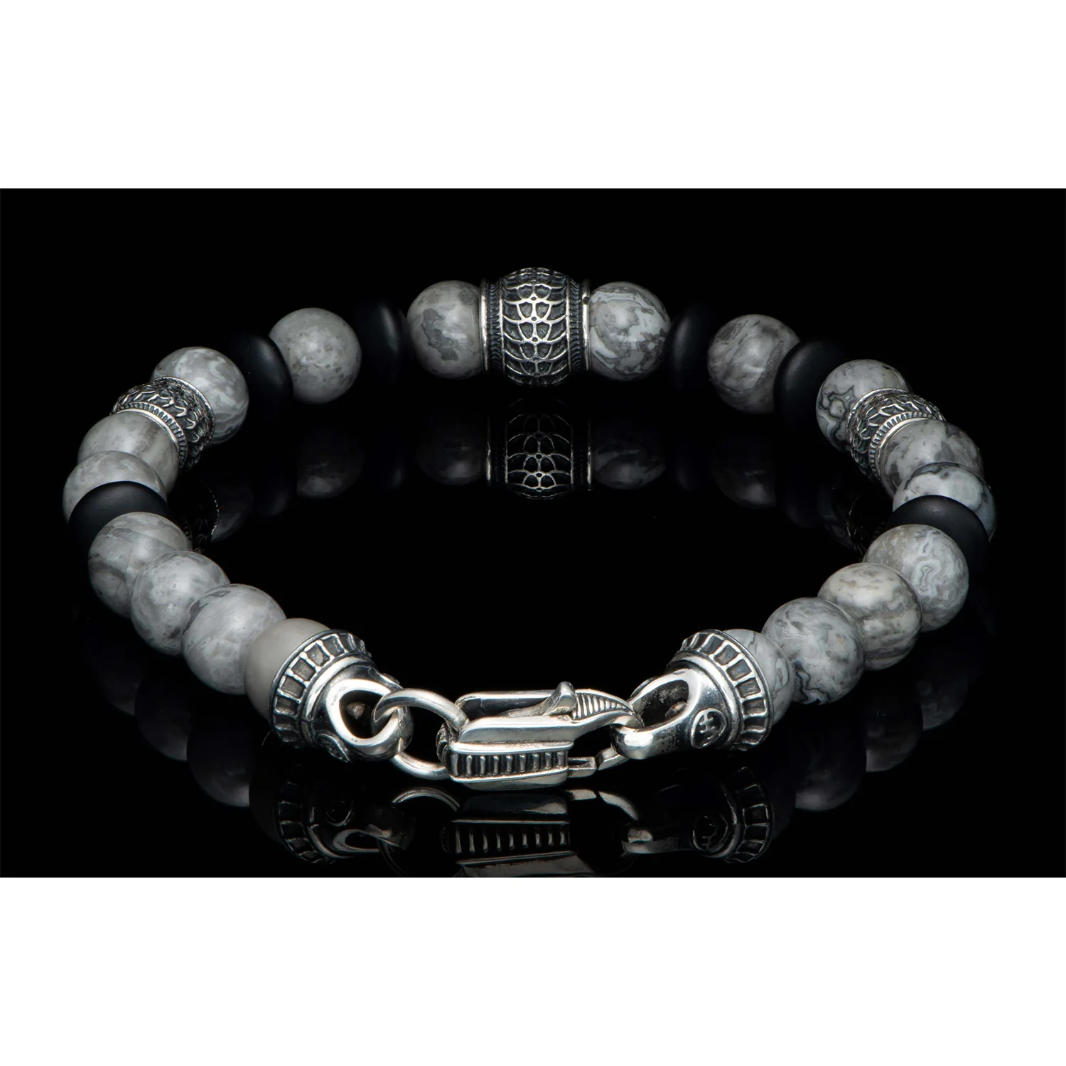 William Henry Newport Silver Agate Bracelet - Image 2