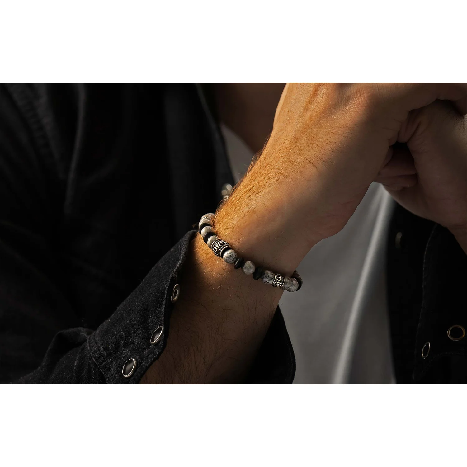 William Henry Newport Silver Agate Bracelet - Image 6
