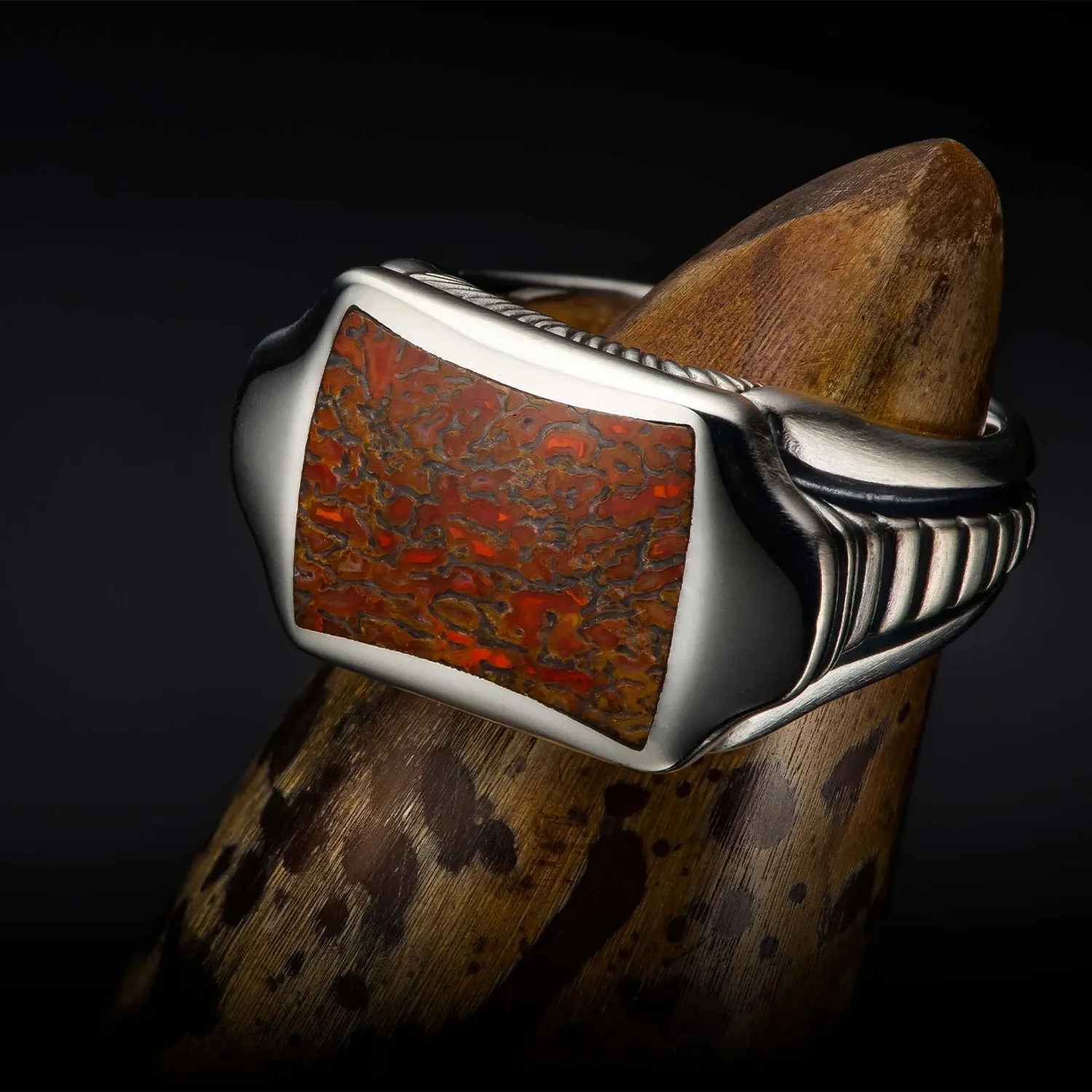 William Henry Dinosaur Bone Sleek Ring RING 8 DB - Image 3