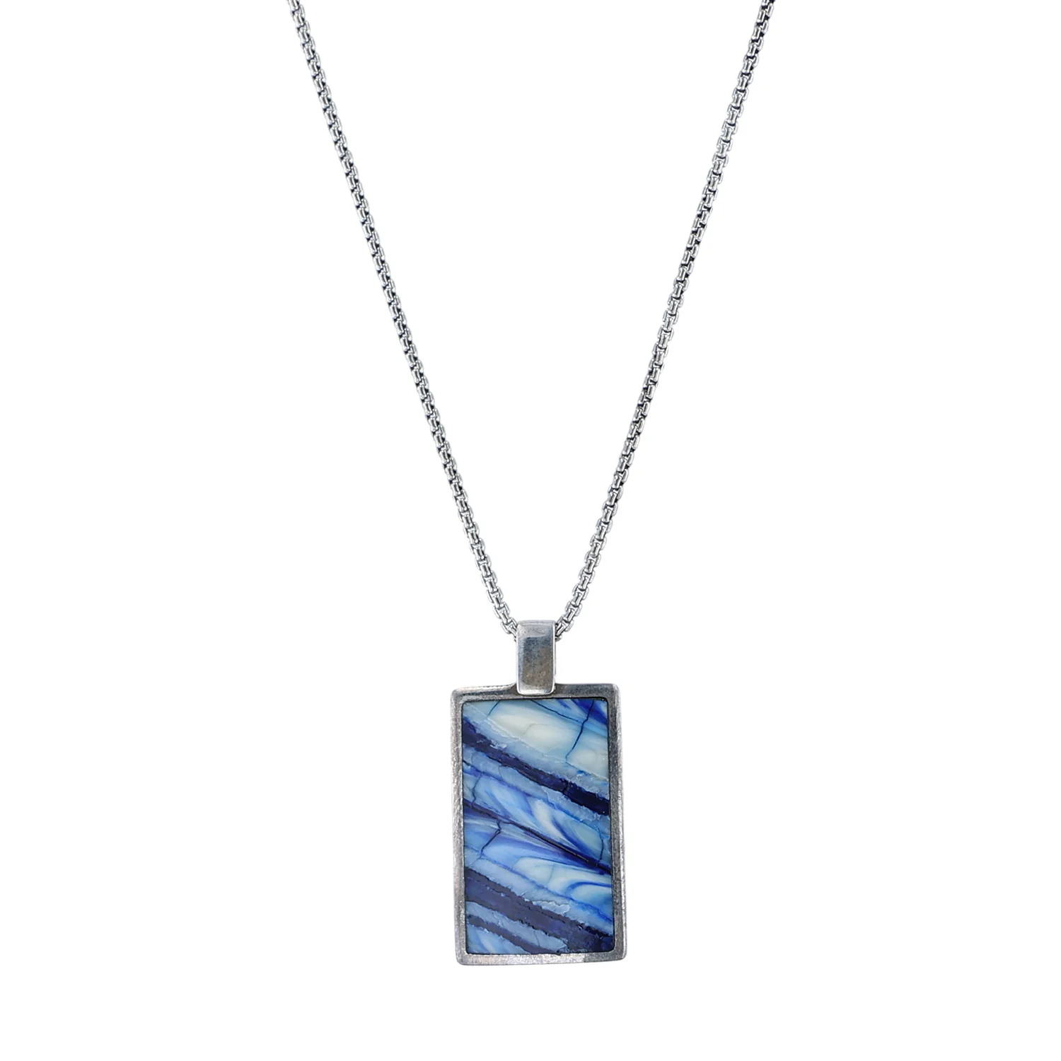 William Henry Sterling Silver Blue Mammoth Shift Necklace - Image 2