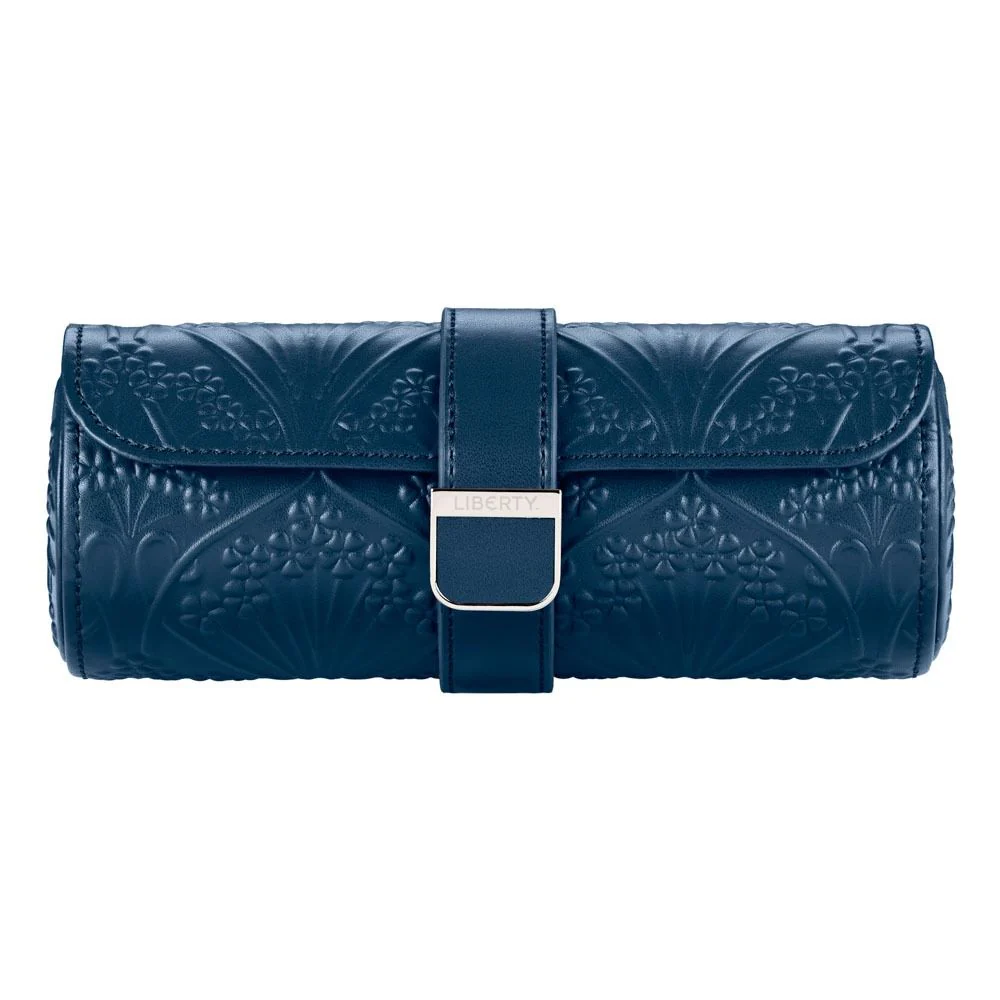 WOLF X LIBERTY All Over Ianthe Triple Watch Roll - Navy