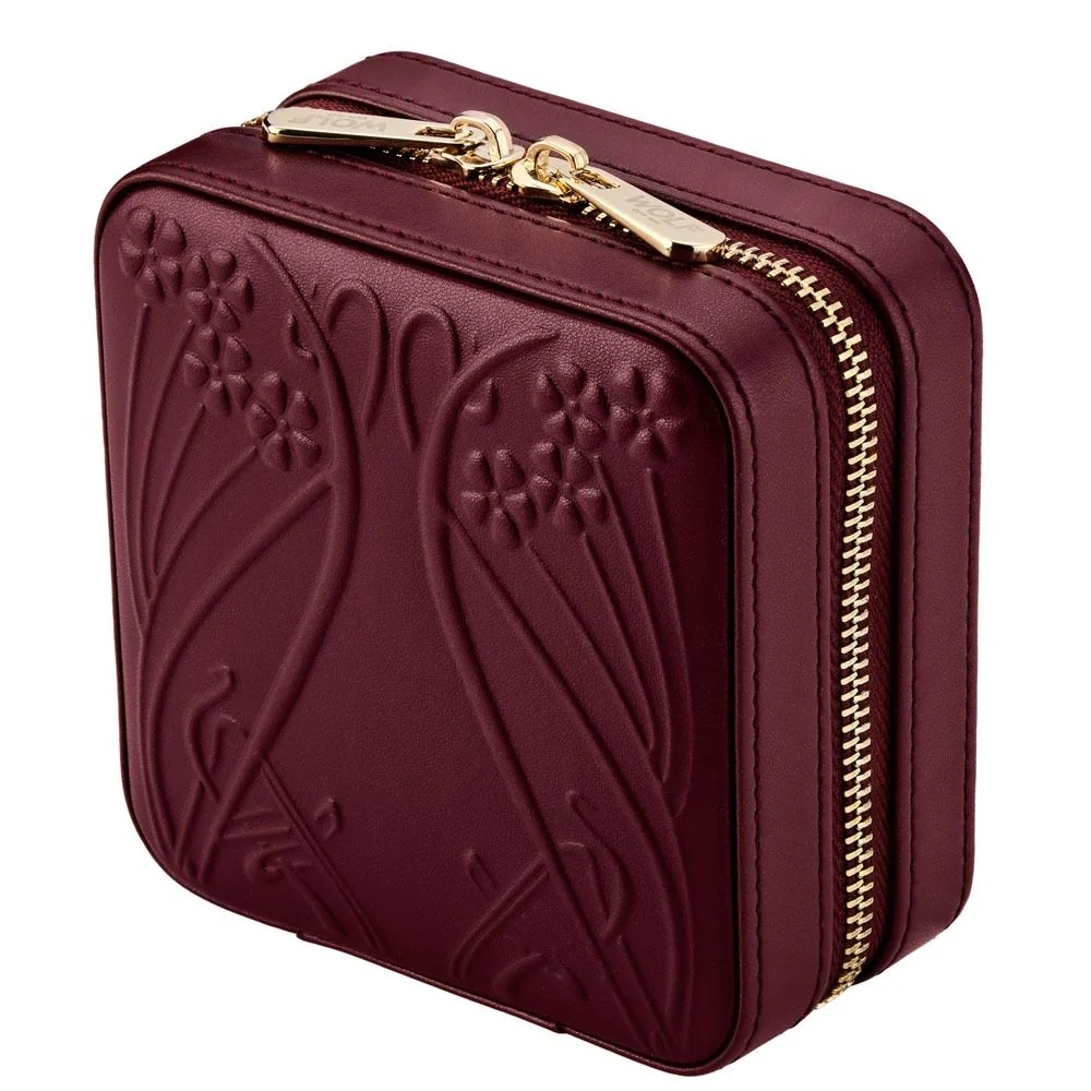 WOLF X LIBERTY Ianthe Small Travel Jewelry Zip Case - Burgundy - Image 2