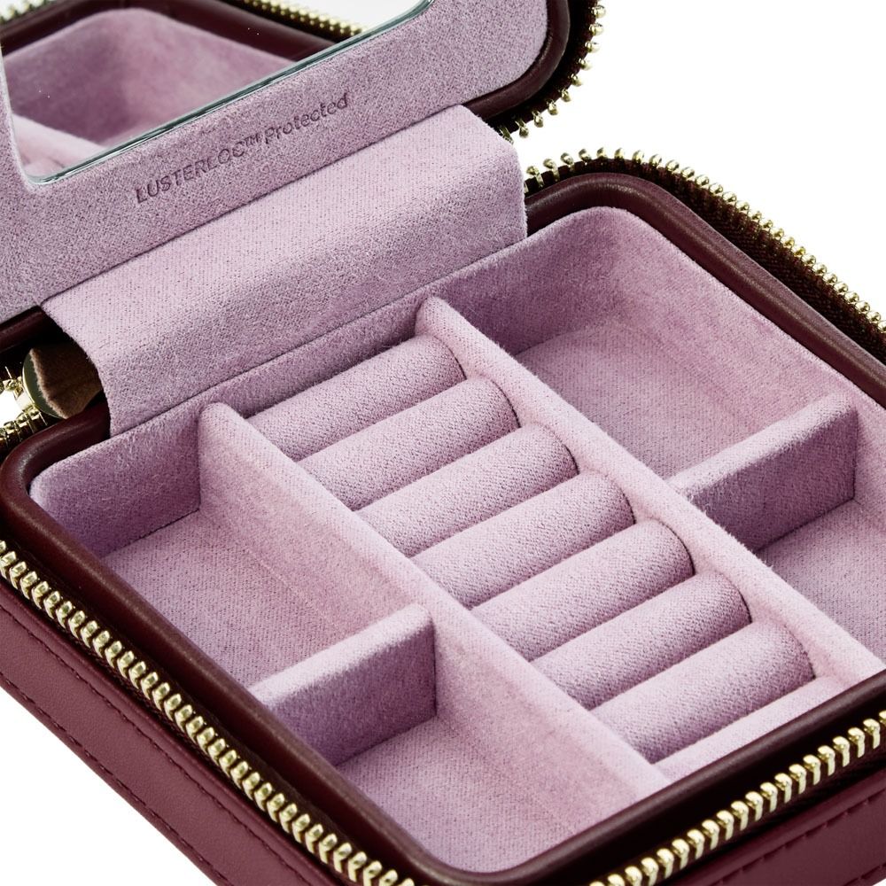 WOLF X LIBERTY Ianthe Small Travel Jewelry Zip Case - Burgundy - Image 4