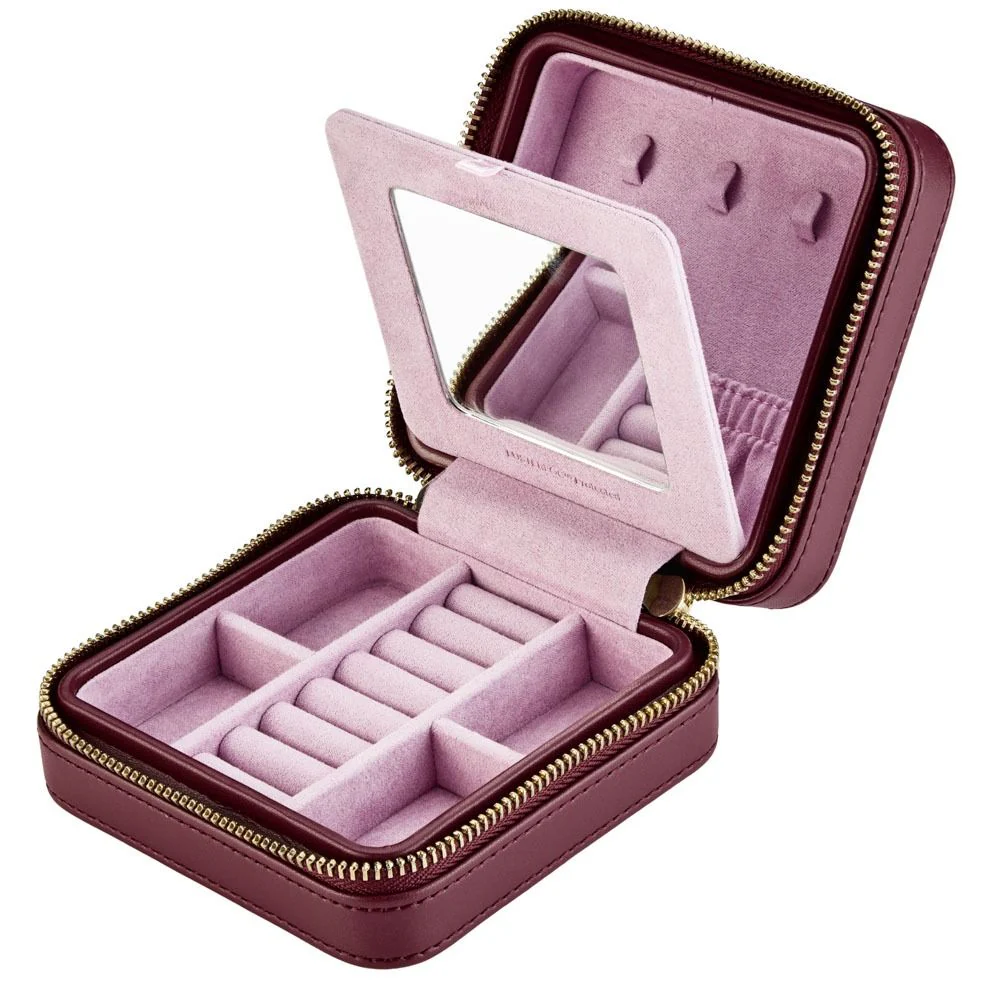 WOLF X LIBERTY Ianthe Small Travel Jewelry Zip Case - Burgundy - Image 5
