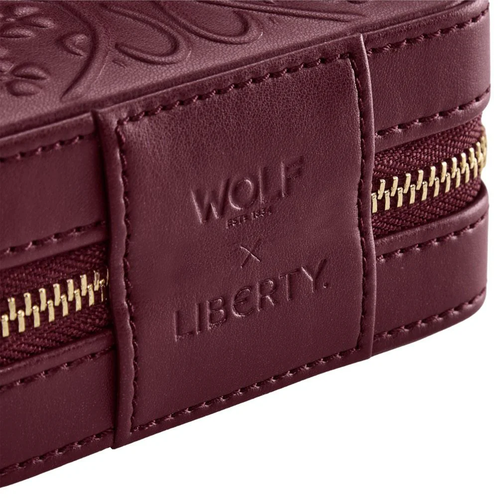 WOLF X LIBERTY Ianthe Small Travel Jewelry Zip Case - Burgundy - Image 6